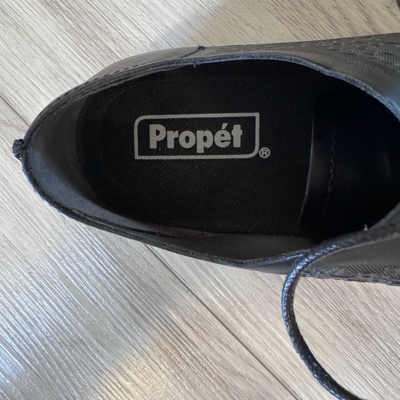 Propet Black Leather Shoes Womens Oxfords Sz 8 Wide 2E Chantel Embossed Comfort - Picture 4 of 7